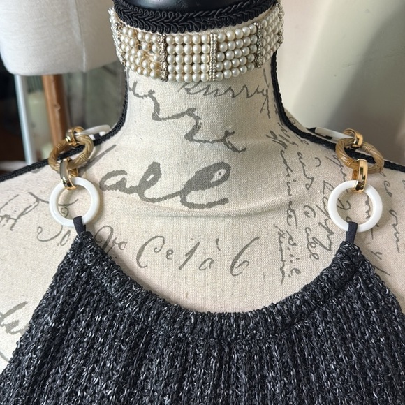 Stylish Knit Marbled Grey Halter Dress Made in New York NWT - Picture 8 of 8